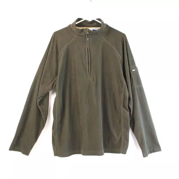 Vtg PT Sportswear Men's XL Green Pullover Knit Jacket Long Sleeve Zip