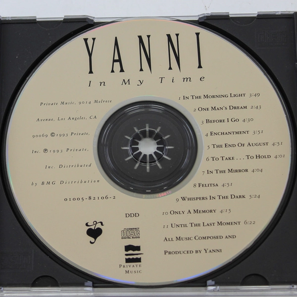 Yanni In My Time CD 1993 Private Music Good Condition, Scratched Case, As Is