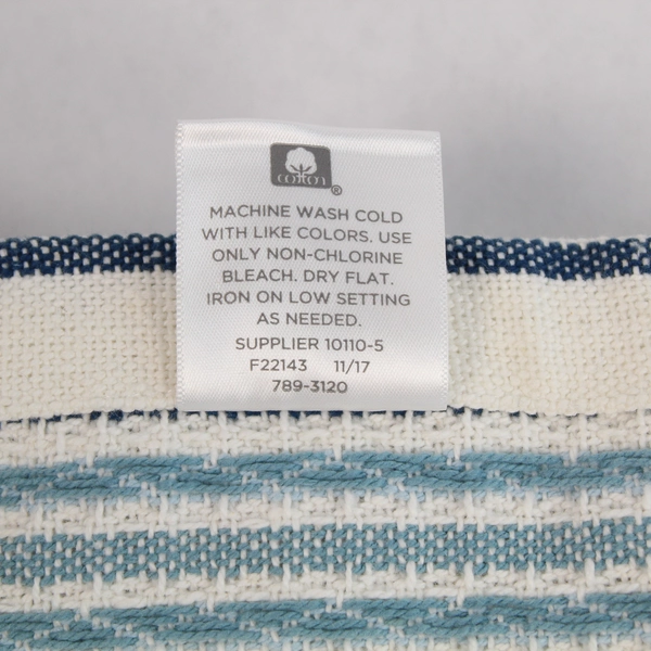 Lot of 3 Navy Blue Woven Placemats with Fringe Trim, Rustic Decor