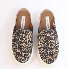 Steve Madden Women's Size 8 Brown Animal Print Slip-On Sneakers Pre-Owned