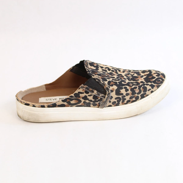 Steve Madden Women's Size 8 Brown Animal Print Slip-On Sneakers Pre-Owned