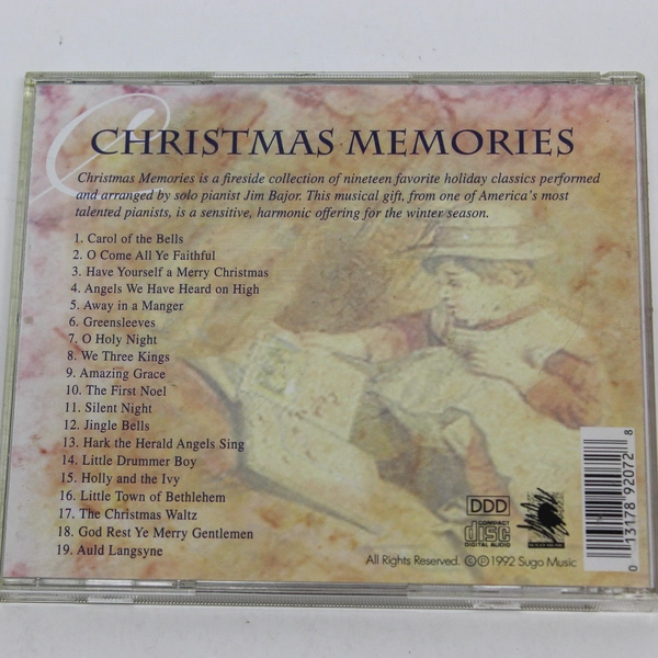 Jim Bajor Christmas Memories Audio Music CD Disc 1992 Sugo Music And Design