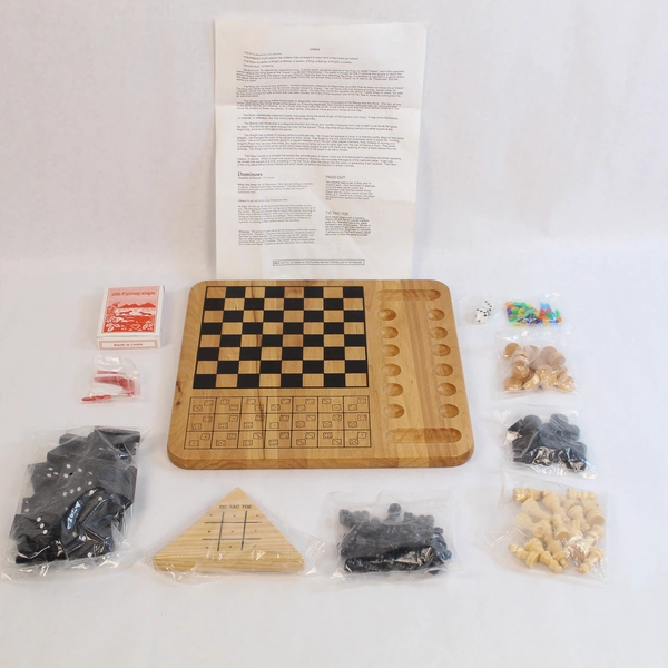 Solid Wood Classic Family Board Games Assortment Checkers Chess Missing Pieces