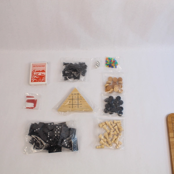 Solid Wood Classic Family Board Games Assortment Checkers Chess Missing Pieces