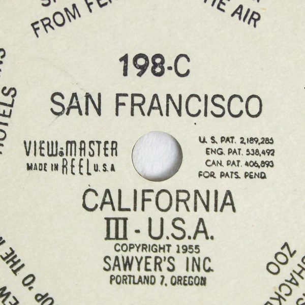 Vintage 1955 Sawyer's View Master 198 C San Francisco California Photo Reel