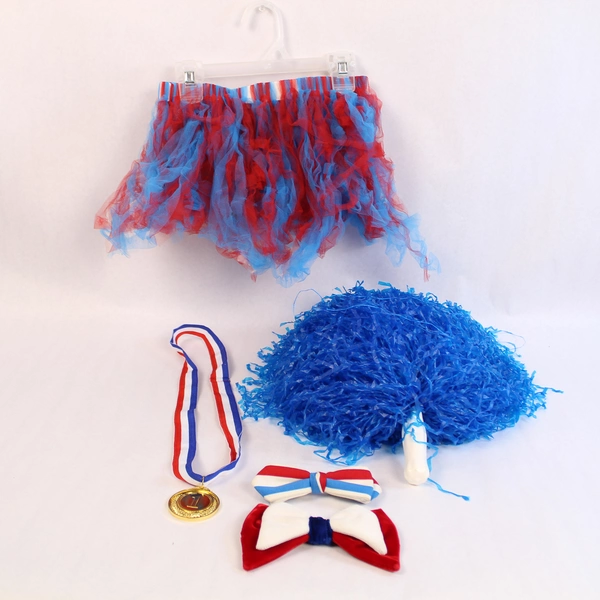 Lot of Patriotic Halloween Costume Accessories - Red, White & Blue Set