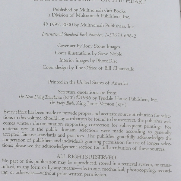 Christmas Stories for the Heart by Alice Grey 2000 Hardcover Good Condition