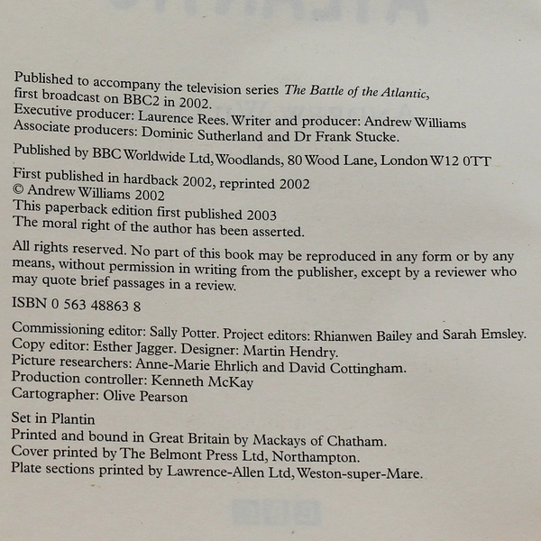 The Battle of the Atlantic by Andrew Williams 2002 BBC Paperback Book