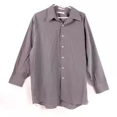 Geoffrey Beene Men's Dress Shirt Size 17 32/33 Gray Checked Long Sleeve