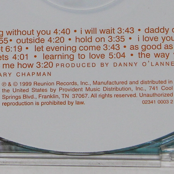 Gary Chapman Outside CD 1999 Reunion Records Pre-Owned Music Collection