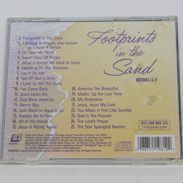 Cristy Lane Footprints in the Sand Vol 1 & 2 Audio CD 1984 - Good Condition
