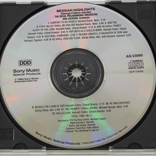 Highlights Handel's Messiah CD - Royal Philharmonic Orchestra 1992