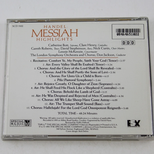 Highlights From Handel's Messiah CD by London Symphony Orchestra 1993