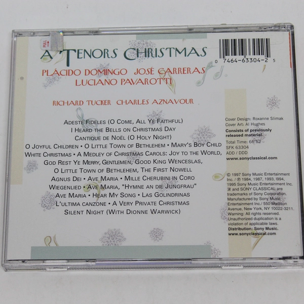 A Tenors Christmas CD Domingo Pavarotti & Carreras Pre-Owned 1997