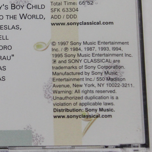 A Tenors Christmas CD Domingo Pavarotti & Carreras Pre-Owned 1997