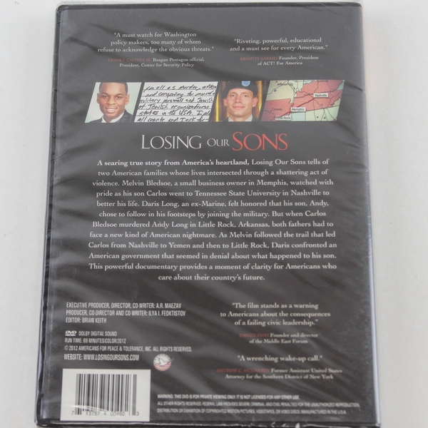 Losing Our Sons DVD 2012 An American Tragedy Sealed Pre-Owned