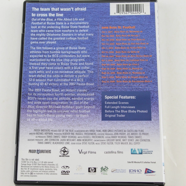 Out Of The Blue DVD Life And Football At Boise State 2007 Arts Alliance America