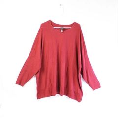 Marla Wynne Plus Size 2X Sweater Burgundy Long Sleeve Round Neck Good Condition