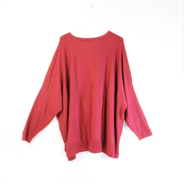 Marla Wynne Plus Size 2X Sweater Burgundy Long Sleeve Round Neck Good Condition