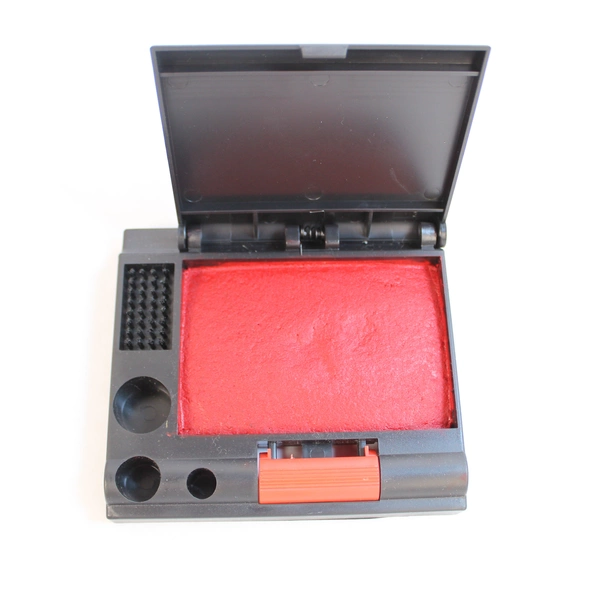 Vintage Korean Ink Pad Set in Black Case with Brush & Box - Crafts