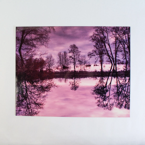 Vintage 11x14 Purple Sky Lake Landscape Art Print - Nature Scene Photography