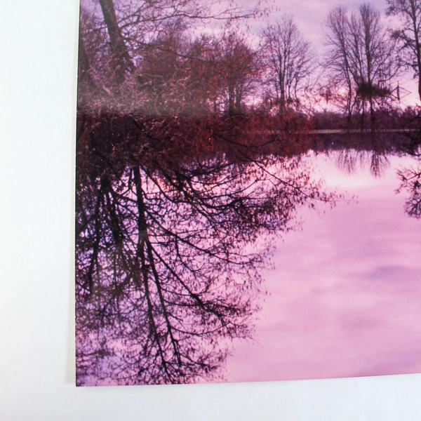 Vintage 11x14 Purple Sky Lake Landscape Art Print - Nature Scene Photography