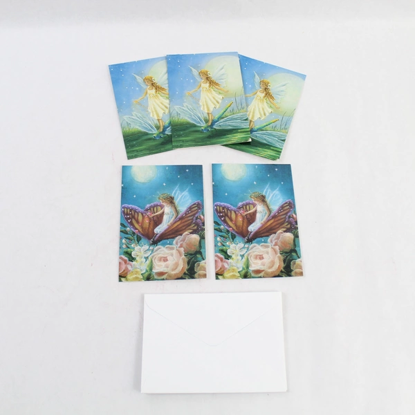 Vintage Nancy Faulkner Fairy Cards Set 5 Cards 2 Designs 6 Envelopes