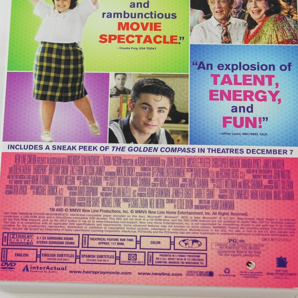 Hairspray DVD John Travolta Musical 2007 Pre-Owned Good Condition PG