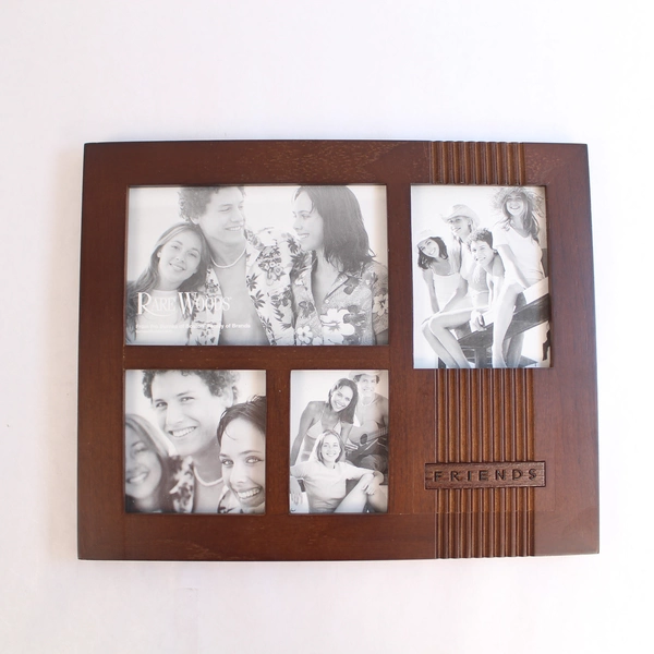 Rare Woods Burns Wooden Frame for 4 Photos - Friends Home Decor
