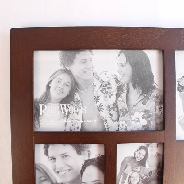 Rare Woods Burns Wooden Frame for 4 Photos - Friends Home Decor