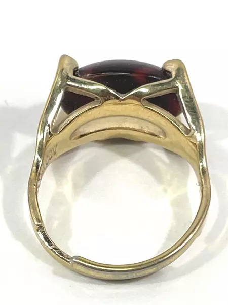 Women's Sarah Coventry Adjustable Tiger Eye Ring Size 5.75 Gold Tone Jewelry