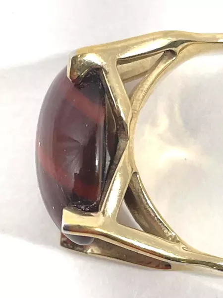 Women's Sarah Coventry Adjustable Tiger Eye Ring Size 5.75 Gold Tone Jewelry