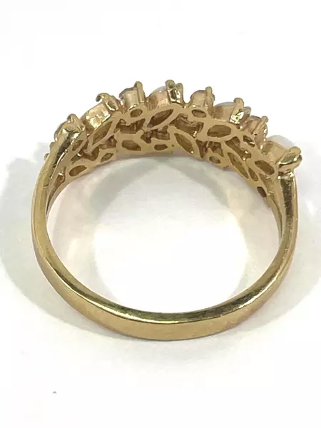 Women's Gold-Tone Opal & Rhinestone Band Ring Size 6 - Pre-Owned, Missing Stone