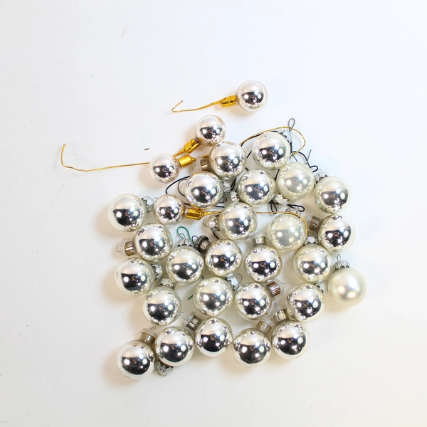 Lot of Silver Toned Christmas Ornaments - Glitter Snowflakes & More!