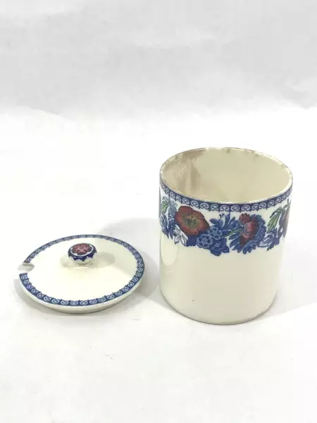Vintage Spode Copeland Cobalt Blue Sugar Bowl & Underplate Tray Set