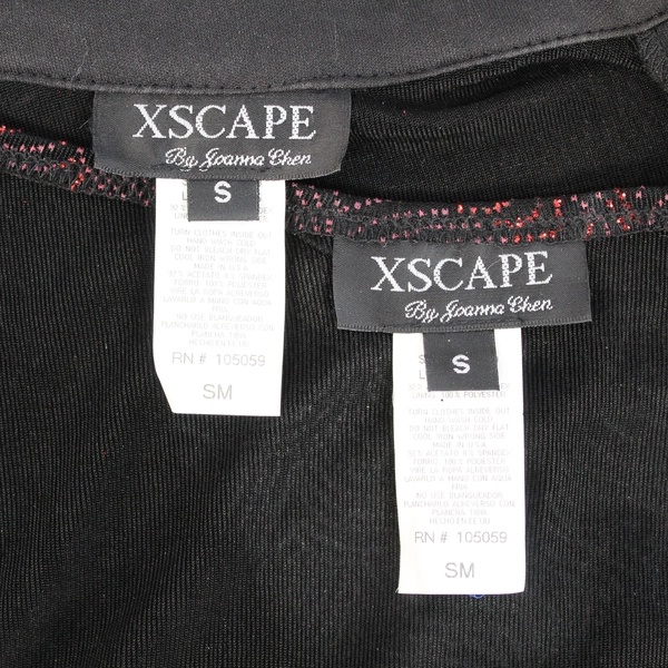 Xscape Women's Small Sleeveless Top & Jacket Set Black Red Metallic Chic Outfit
