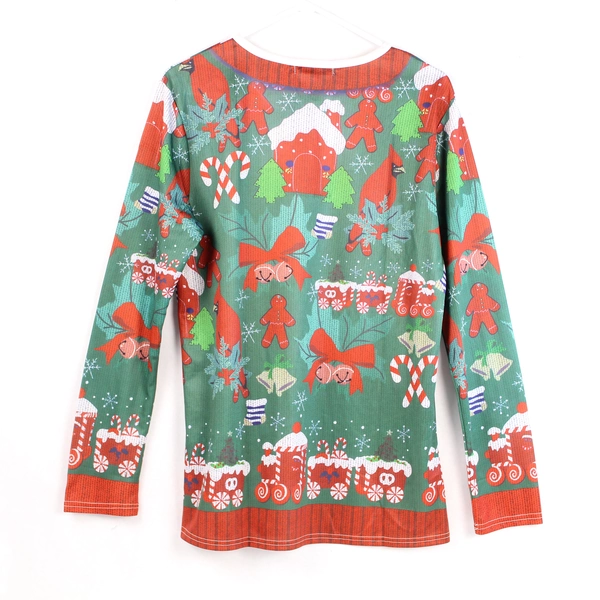 Ding Ge Fu Shi Men's 2XL Christmas Sleepwear Pullover Long Sleeve Shirt