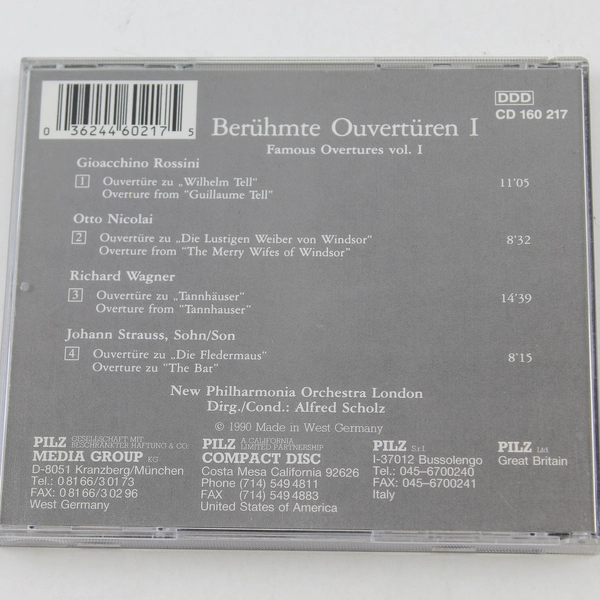 Vienna Master Series Berühmte Ouvertüren CD - Pilz Media Group 1990