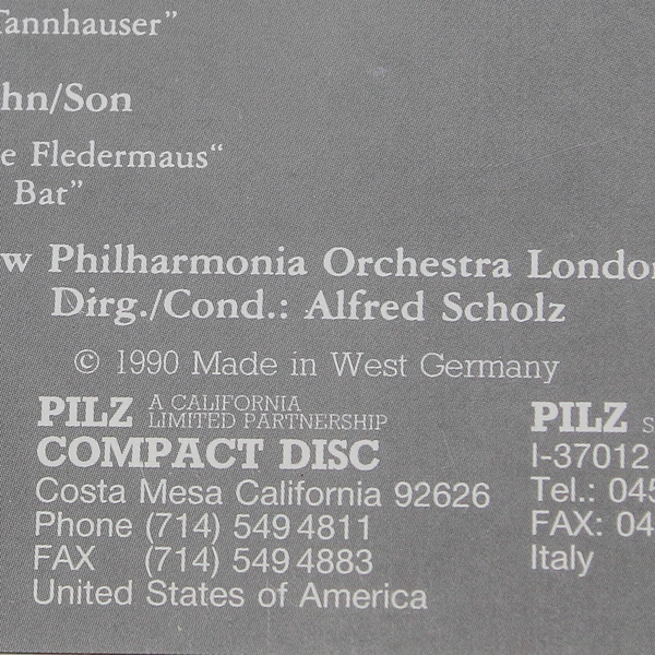 Vienna Master Series Berühmte Ouvertüren CD - Pilz Media Group 1990