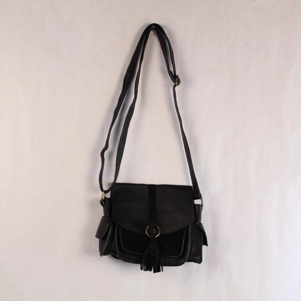 T-Shirt & Jeans Black Crossbody Purse with Sash Accent, Snap Closure