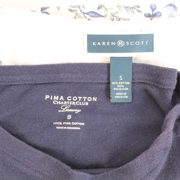 Lot of 2 Women's Small Tops Karen Scott & Charter Club Floral Stripes