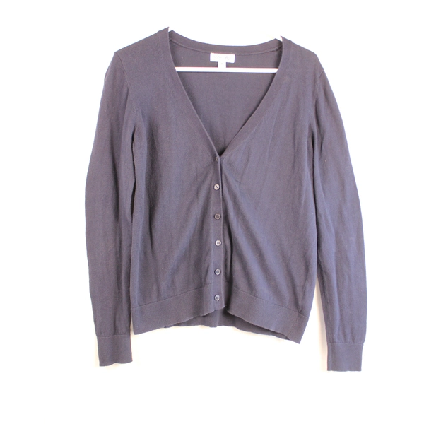 Lot of 2 St. John's Bay Women's Sweaters Navy & Gray Size M Long Sleeve