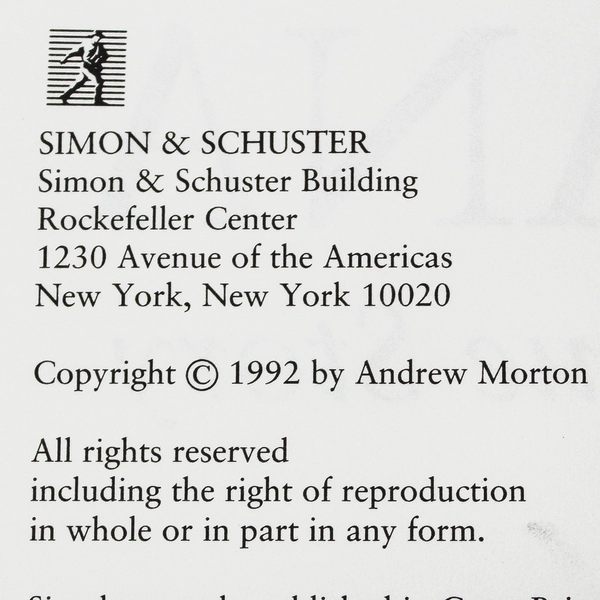 Diana: Her True Story by Andrew Morton 1992 HC Pre-Owned with Stains & Writing