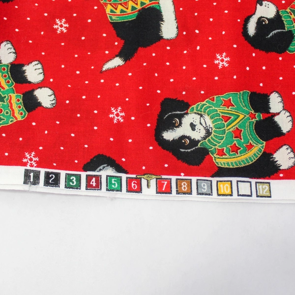 VIP Cranston Christmas Puppy Cotton Fabric Panel 54"x46" Good Pre-Owned