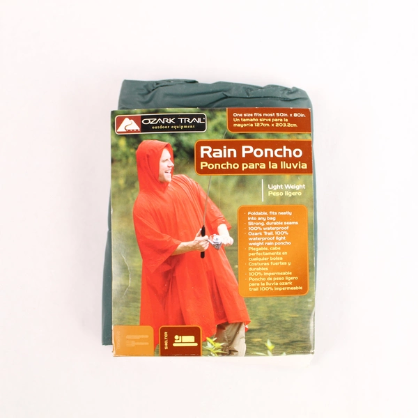 Ozark Trail Lightweight Rain Poncho 50x80in Green - Pre-Owned, Great Condition