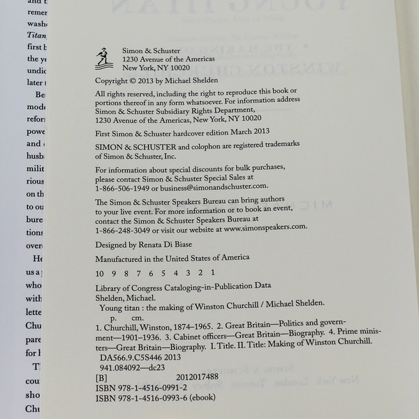 Young Titan The Making of Winston Churchill by Michael Shelden Good Condition