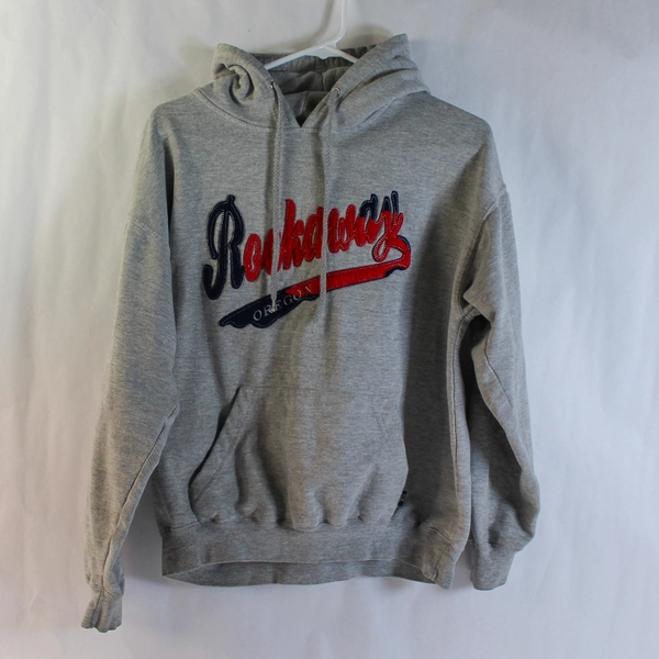Vintage Rockaway Oregon Hoodie XL Gray Pullover Pre-Owned with Stains