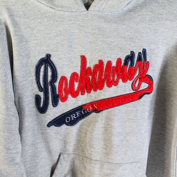 Vintage Rockaway Oregon Hoodie XL Gray Pullover Pre-Owned with Stains