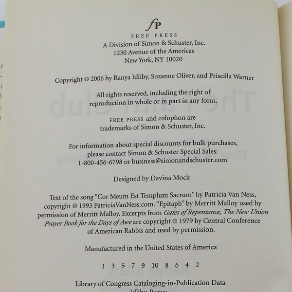 The Faith Club by Idliby Oliver & Warner 2006 Hardcover Book Good Condition