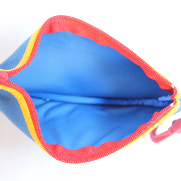 Vintage 1980s Clip-On Sunglasses Case - Retro Beach Travel Pouch, Stains